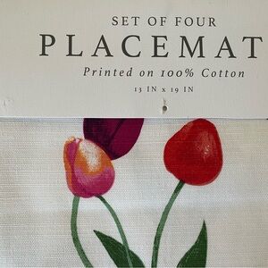 Spring Tulips Cotton Placemats - Set of Four